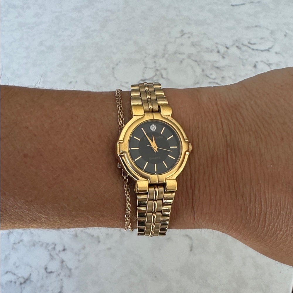 Pierre Cardin Vintage Gold Watch – Black Dial Swiss Quartz